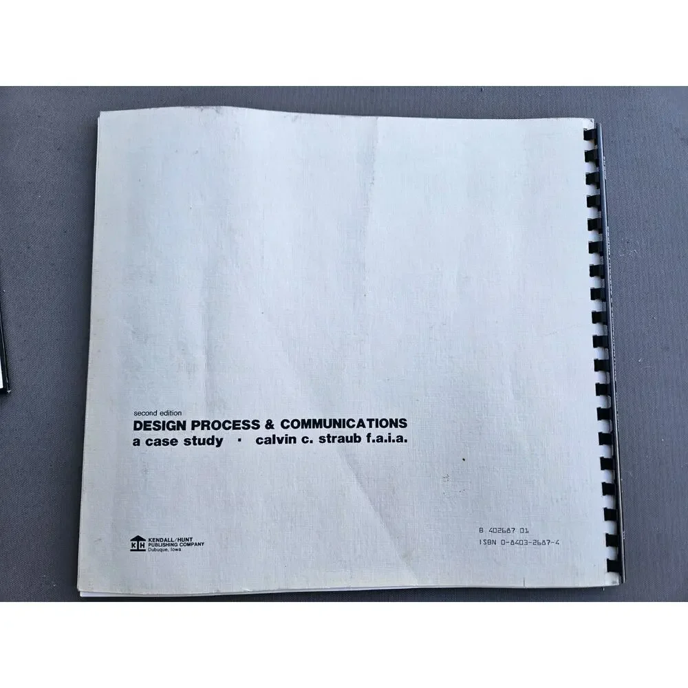Calvin C. Straub Design Process & Communications Spiral Bound Architecture Vint…